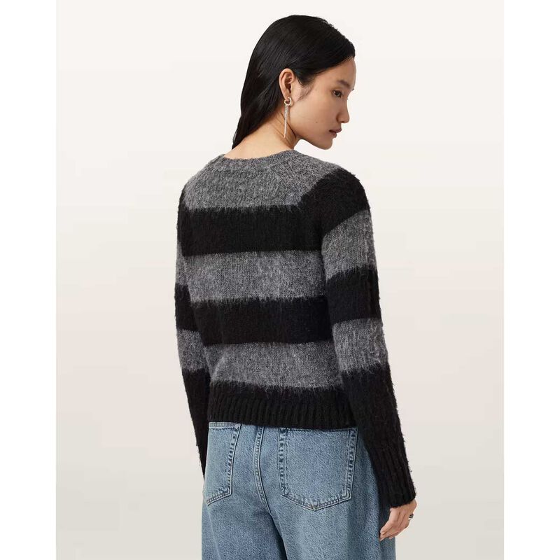 AllSaints Lou Striped Sparkle Jumper image number 1